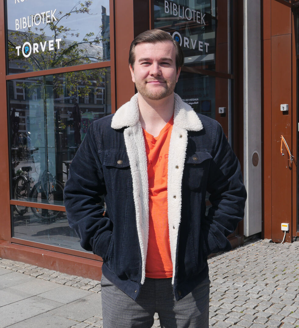 Trym Sander Abrahamsen (24) studerer Rettsvitenskap ved UiA og er leder for Studentjuristen.
 Foto: Rebekka Skeie