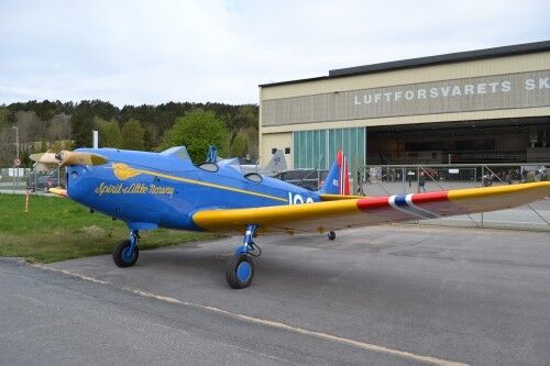 Flyet &quot;Spirit of Little Norway&quot; er et av over 50 fly på flyshowet. Foto: Magnus Nødland Skogedal