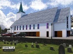 God plass: Den nye kirken vil ha plass til 500 personer. (Tippetue arkitekter AS)