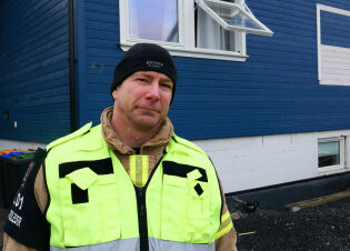 Helge Hansen, innsatsleder brann.
 Foto: Susanne Ekeland