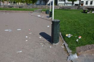 Søppelsti i Kristiansand etter helgen