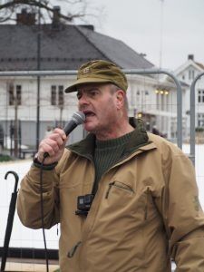 Lars Thorsen under demonstrasjon i Kristiansand Foto:SIAN Privat
