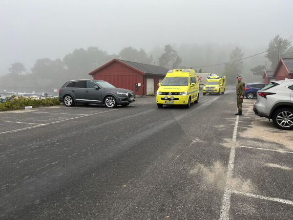 Nødetatene er på plass.
 Foto: Linea Elisabeth