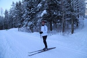 Merete Syvertsen er veldig fornøyd med skiløypene i Jegersberg