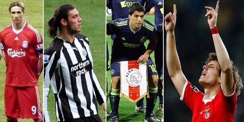 1,2 MRD: Fernando Torres (f.v.), Andy Carroll, Luis Suarez og David Luiz er de dyreste spillerne som har gått til Premier League-klubber i januar-vinduet.