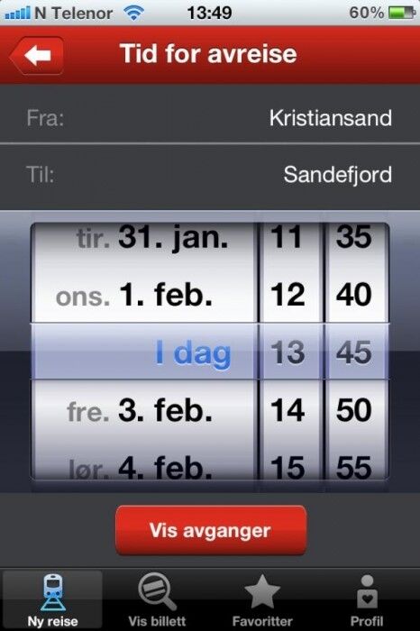 Ny mulighet: Nå kan man kjøpe togbilletter på smarttelefoner. Foto: Sindre Lindstrøm Andersen