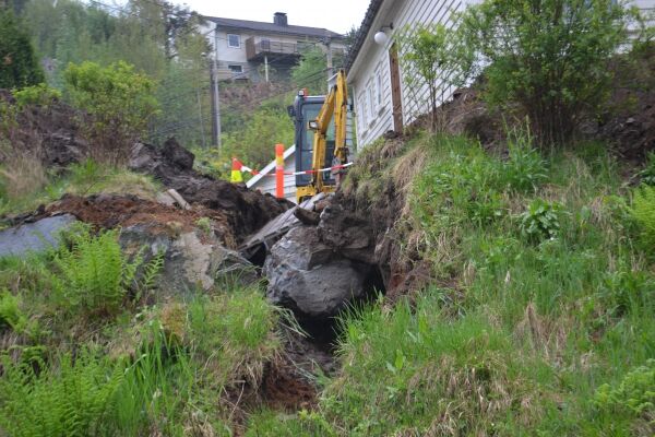 Mur raste sammen i Kristiansand