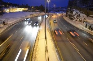 E18 ble mørkelagt i går kveld som en følge av teknisk trøbbel. Foto: Arkiv.