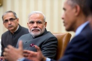 FOTO: obamawhitehouse.archives.gov. Statsminister Modi under møtet med Obama i 2014.