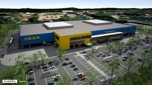 ETTERLENGTET: Slik vil nye Ikea sørlandet se ut. Illustrasjon: Ikea