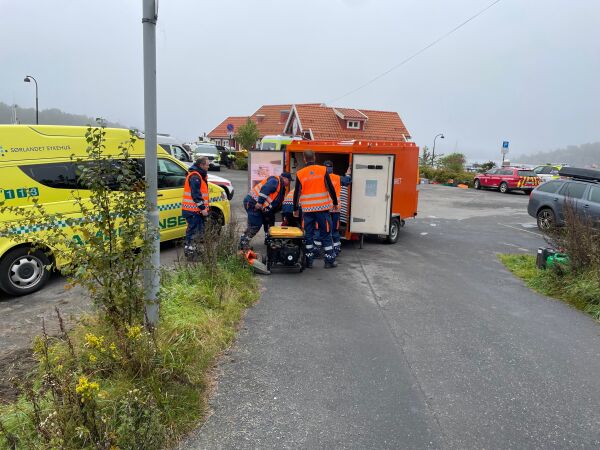 Sivilforsvaret har opprettet en base på Sandøya
 Foto: TV10