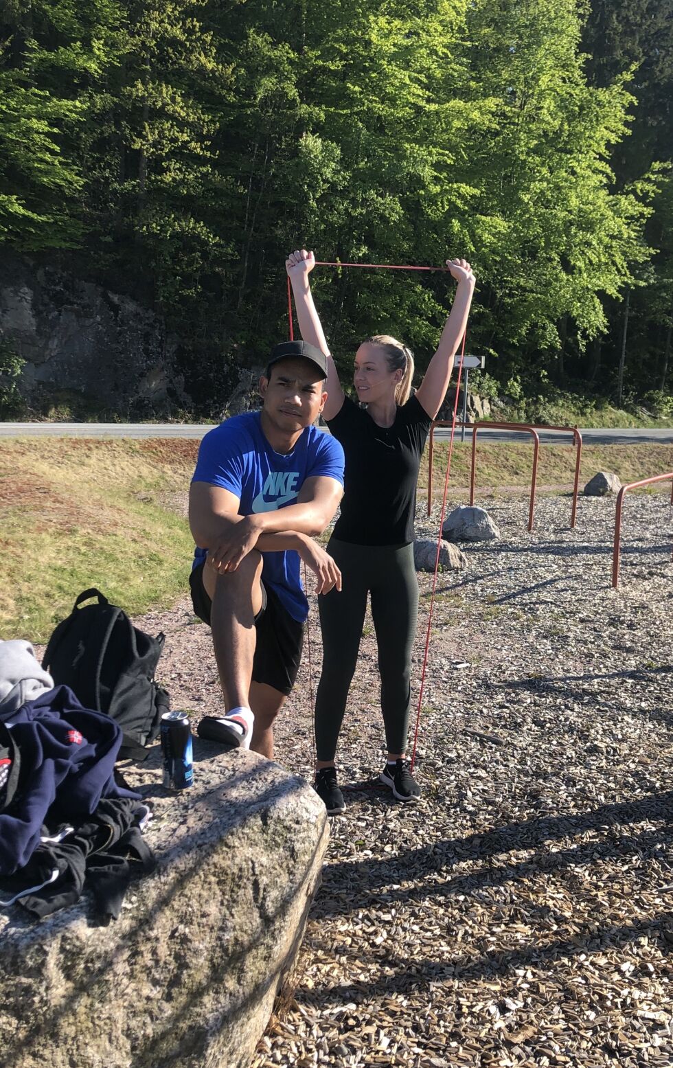 Schojan Sudyotha og Lise Jørgensen er klar for trening ute. Foto: Helene Kristiansen