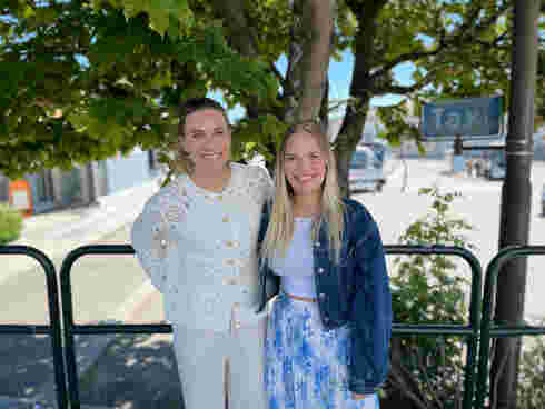 Irene Fiskå Saanum og Henriette Sæther i Agder Bedriftsidrett.
 Foto: Oddvin Ødegård Wiklund