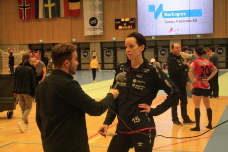 STOLT: Kristine Lunde-Borgersen var meget fornøyd etter kampen. FOTO: Ulrik Magnus Thømt
