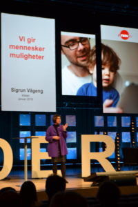 Arbeids- og velferdsdirektør i Nav Sigrun Vågeng presenterer NAVs arbeid mot arbeidsledighet. Foto: Jonas Oden Ulset
