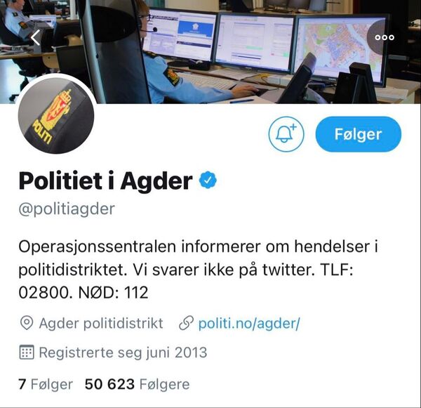 Hvorfor fulgte politiet i Agder en engelsk fotballklubb på Twitter?