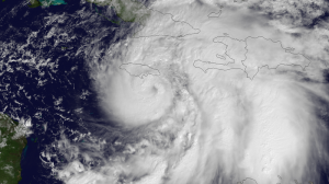 Her herjer orkanen Sandy i Karibia. Foto: U.S. National Oceanic and Atmospheric Administration