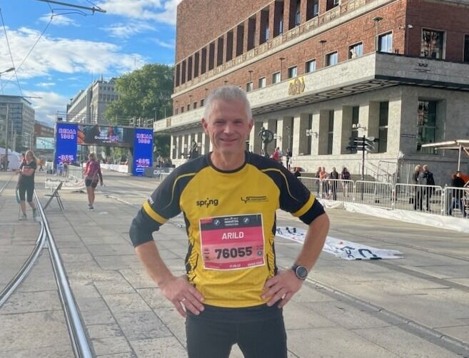 Arild Thomassen etter Oslo Maraton i fjor.
 Foto: Privat